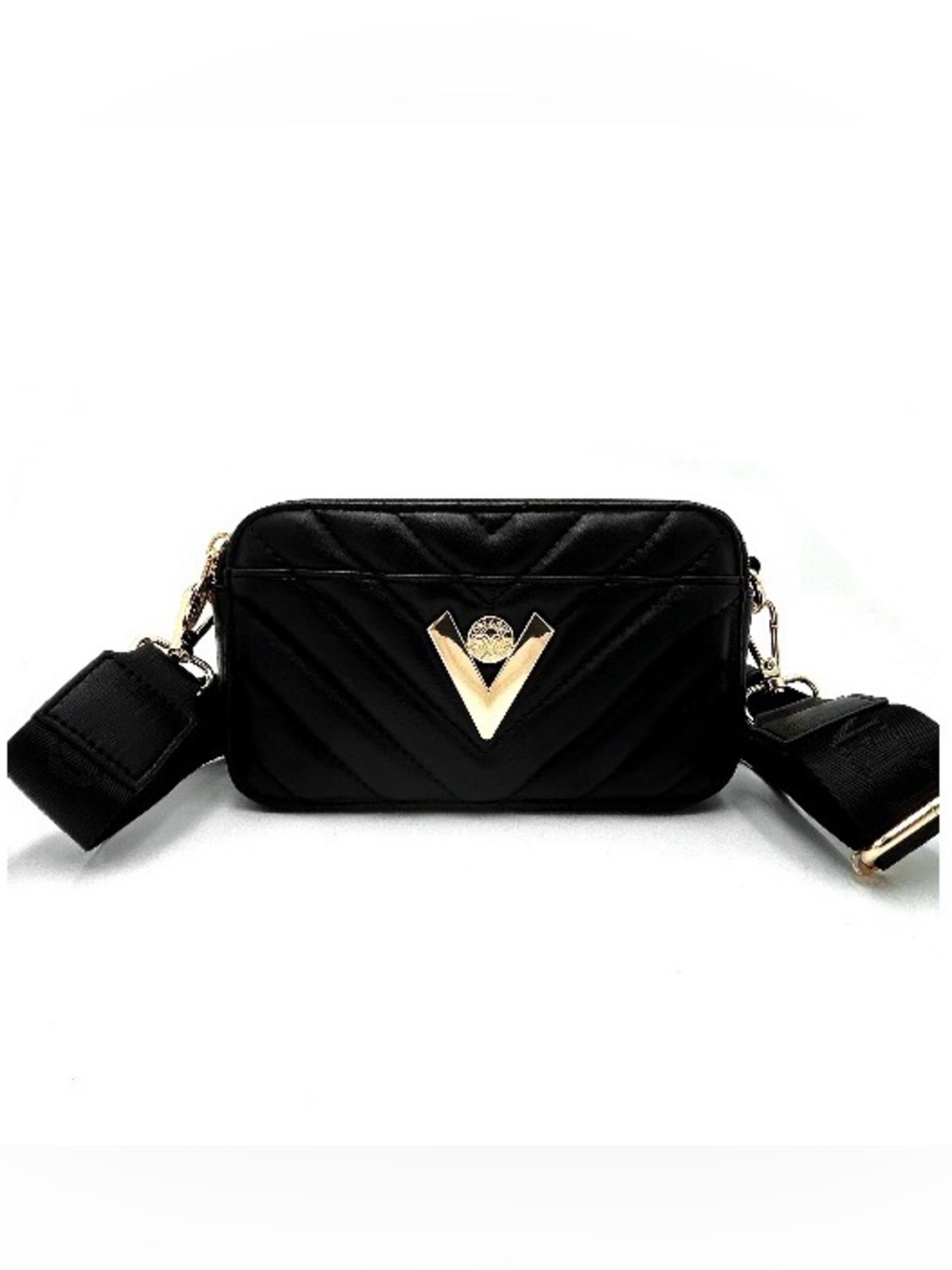 Valentino Orlandi Black Quilted Camera Bag NWT